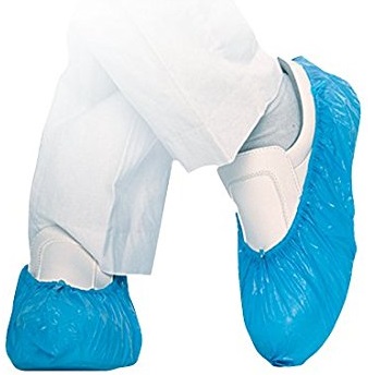 Copri-scarpe in PE goffrato azzurro conf. 100 pz.